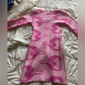 Pink long sleeve sweater dress